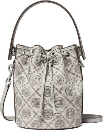 Crystal Detail Monogram Mini Bucket Bag