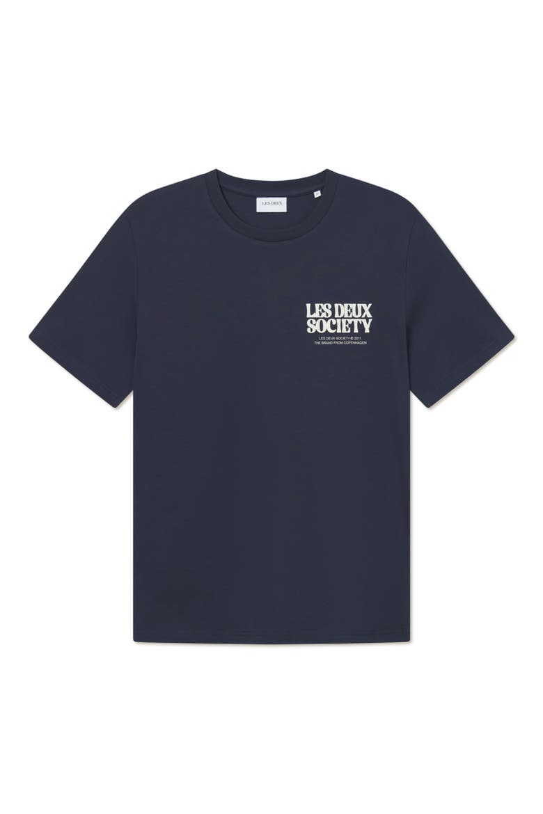 Society Graphic T-Shirt, Main, color, DARK NAVY/ IVORY
