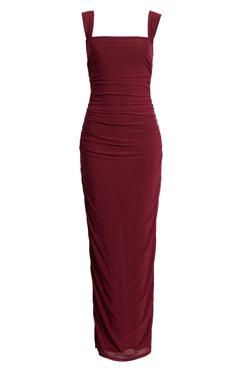 Lulus Amazing Presence Ruched Mesh Cocktail Dress, Main, color, 