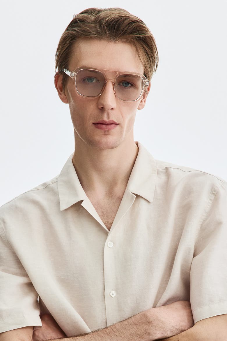 Relaxed-Fit Linen-Blend Resort Shirt, Alternate, color, Light beige