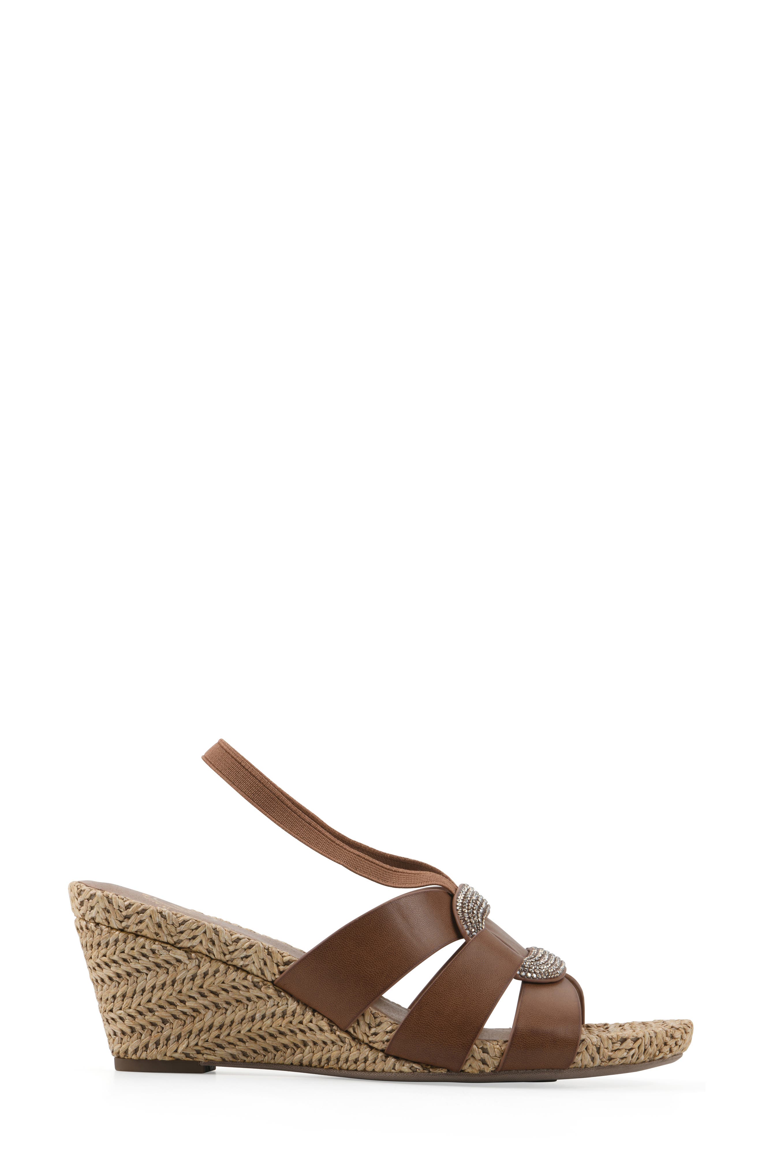 Atavi Wedge Espadrille Sandal, Alternate, color, DARK TAN/ SMOOTH
