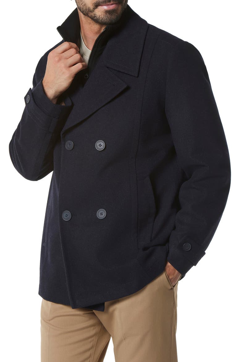 Danton Water Resistant Peacoat, Alternate, color, BLUE HEATHER