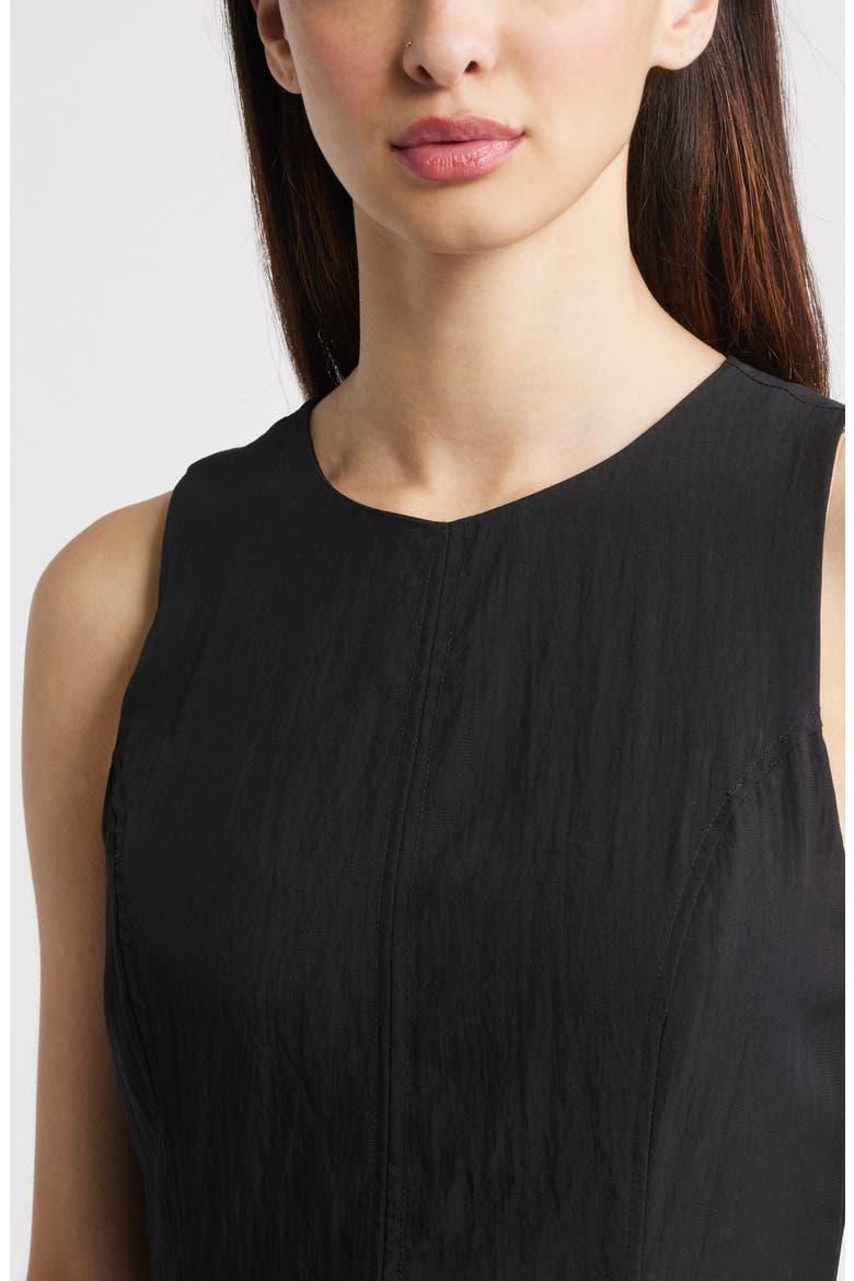 Pumpkin Sleeveless Bubble Hem Midi Dress, Alternate, color, BLACK