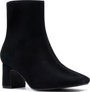 Clarks® Fernie Side Zip Block Heel Bootie