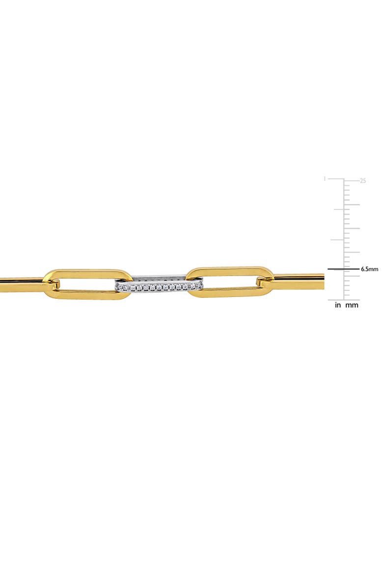 Cubic Zirconia Paper Clip Link Bracelet 14k, Alternate, color, 14k Yellow Gold