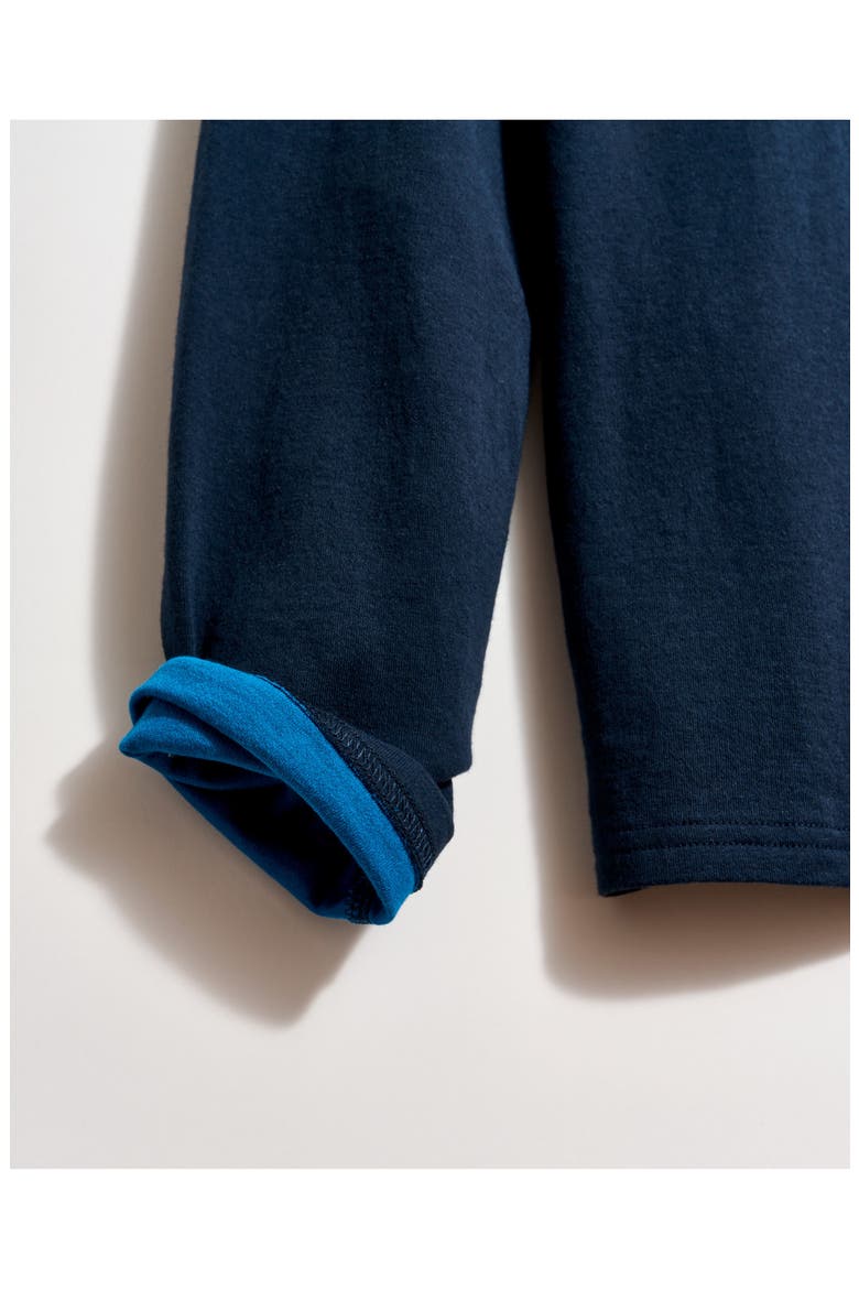 Long Sleeve Cotton & Modal Crewneck T-Shirt, Alternate, color, CARBON BLUE