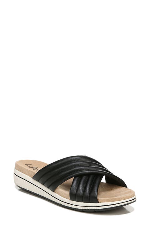 Panama Cross Strap Slide Sandal (Women)