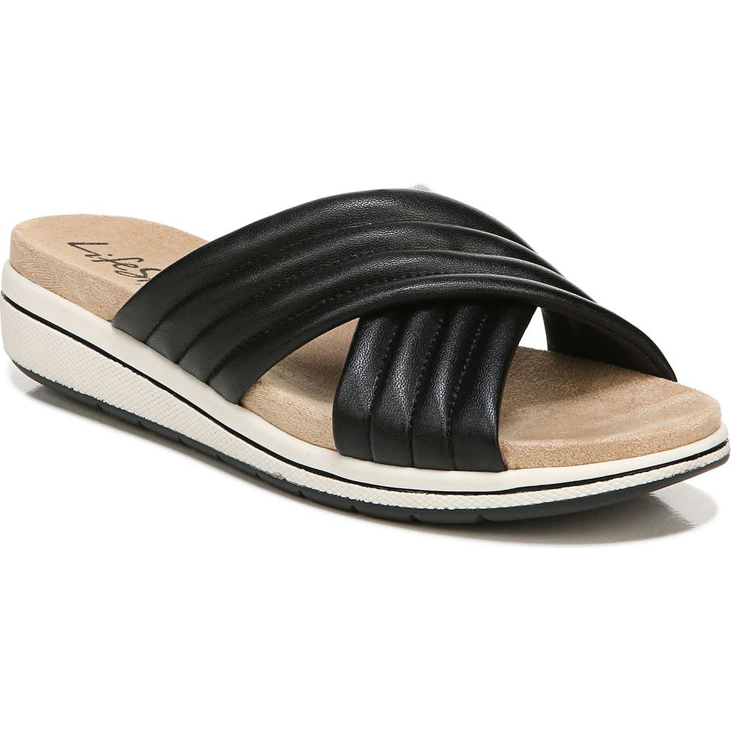 LIFESTRIDE LIFESTRIDE PANAMA CROSS STRAP SLIDE SANDAL