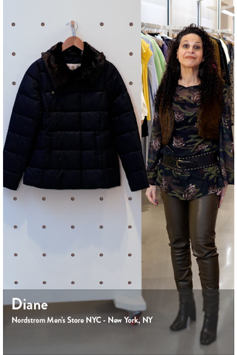 Mullein Faux Fur Trim Quilted Jacket video