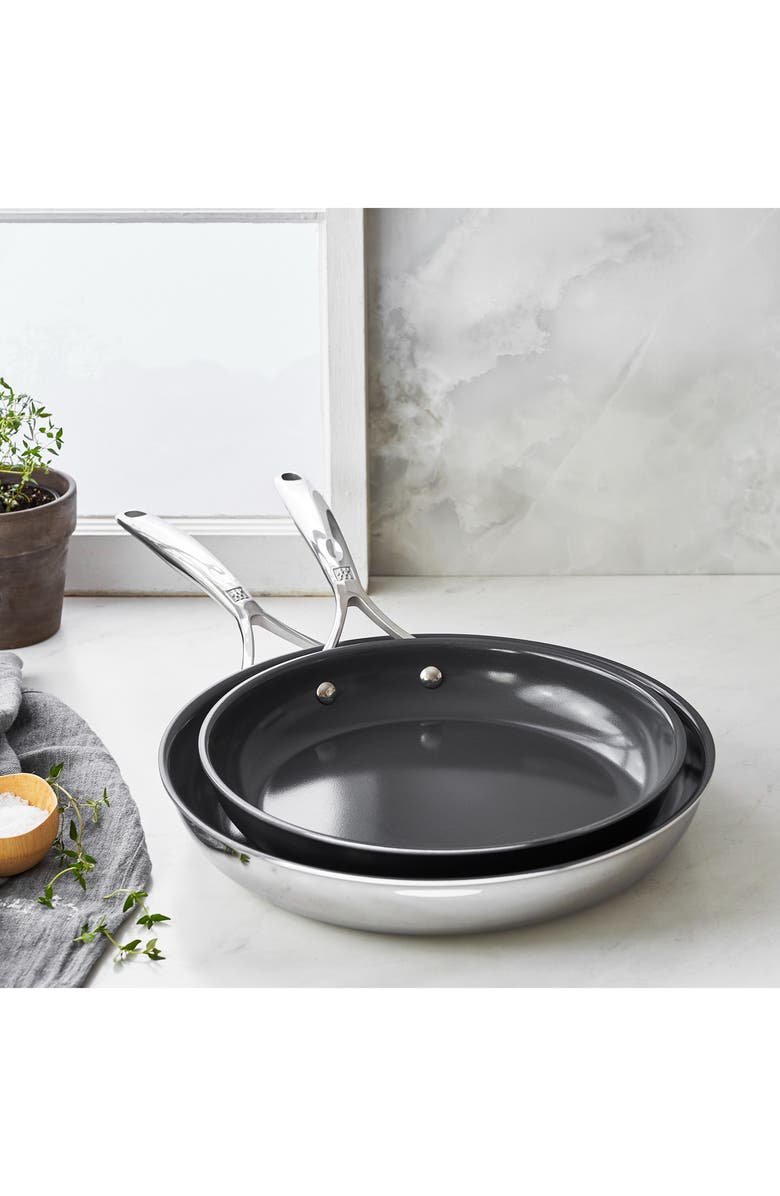 ZWILLING Energy Plus Set of 2 Fry Pans, Alternate, color, Stainless Steel