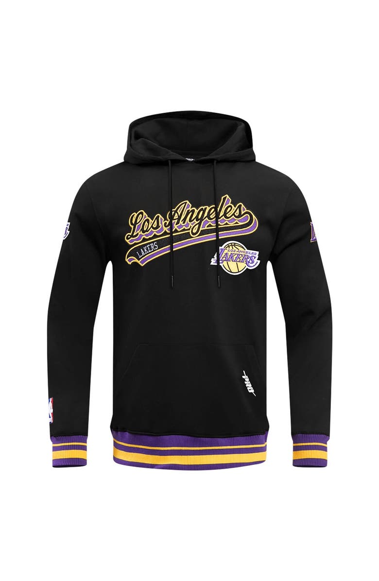 PRO STANDARD Men's Pro Standard Black Los Angeles Lakers Script Tail Pullover Hoodie, Alternate, color, 