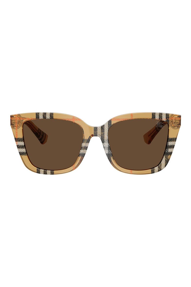 52mm Gradient Square Sunglasses, Main, color, CHECK SAND / DARK BROWN
