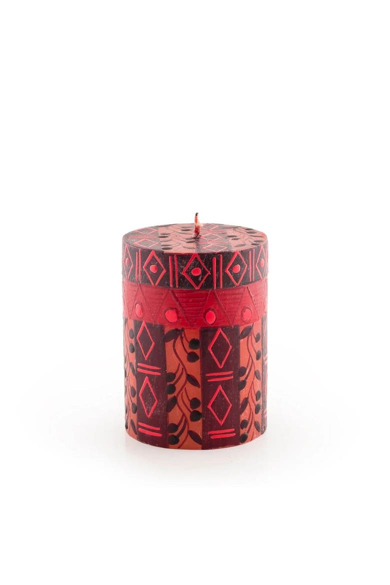 Berry Blaze Painted Pillar Candle, Main, color, Berry Blaze - 3x4"