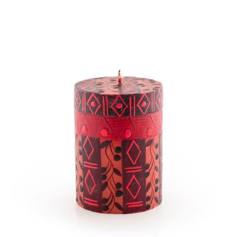 Berry Blaze Painted Pillar Candle