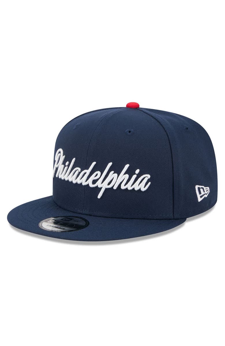 New Era Men's New Era Navy Philadelphia 76ers 2025/26 City Edition 9FIFTY Snapback Hat, Alternate, color, Navy