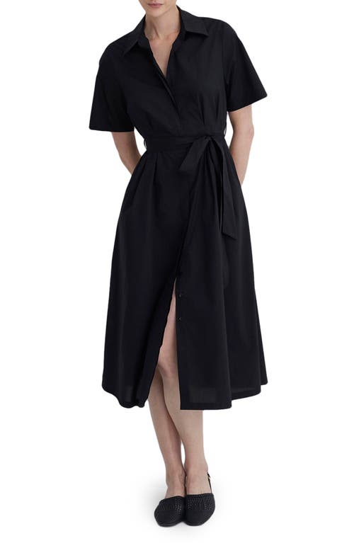 Mavi Jeans Cotton Midi Shirtdress In Black