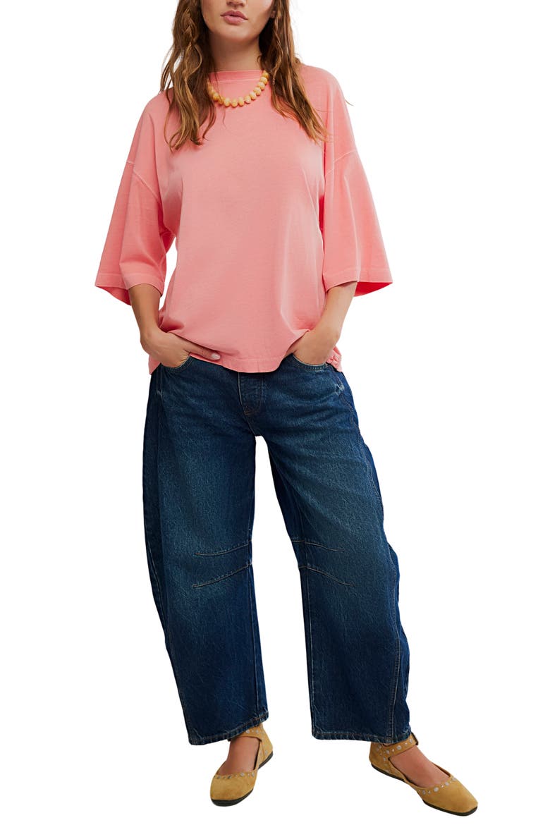 WTF Perfect Oversize Cotton T-Shirt, Alternate, color, CORAL CRIMSON