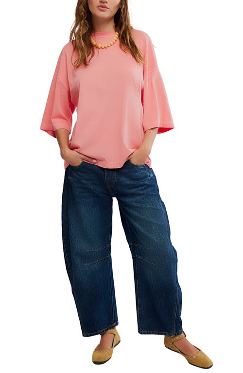 Free People Wtf Perfect Oversize Cotton T-shirt In Orange