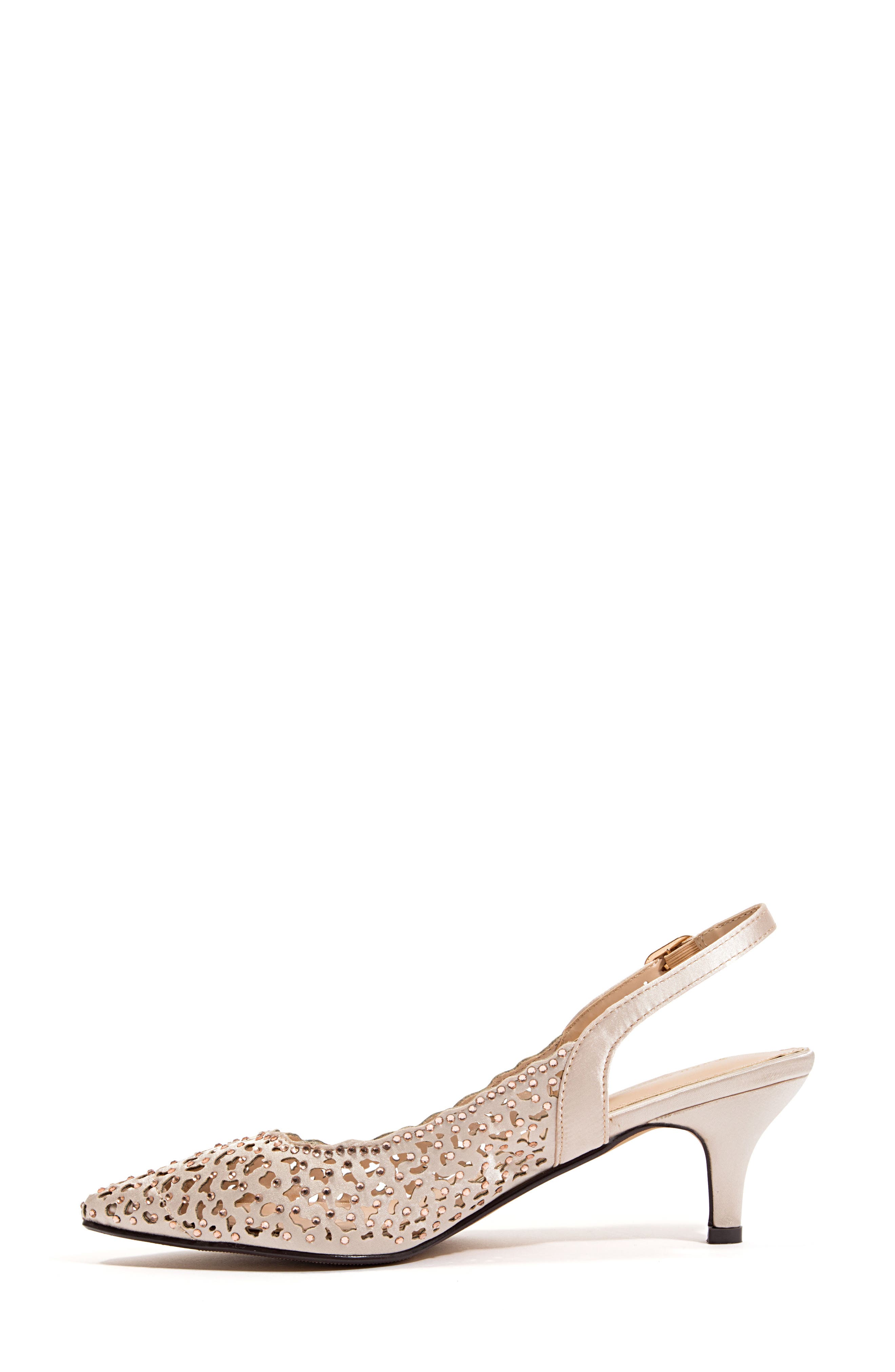 LADY COUTURE Rhinestone Laser Cut Slingback Pump, Alternate, color, Champagne