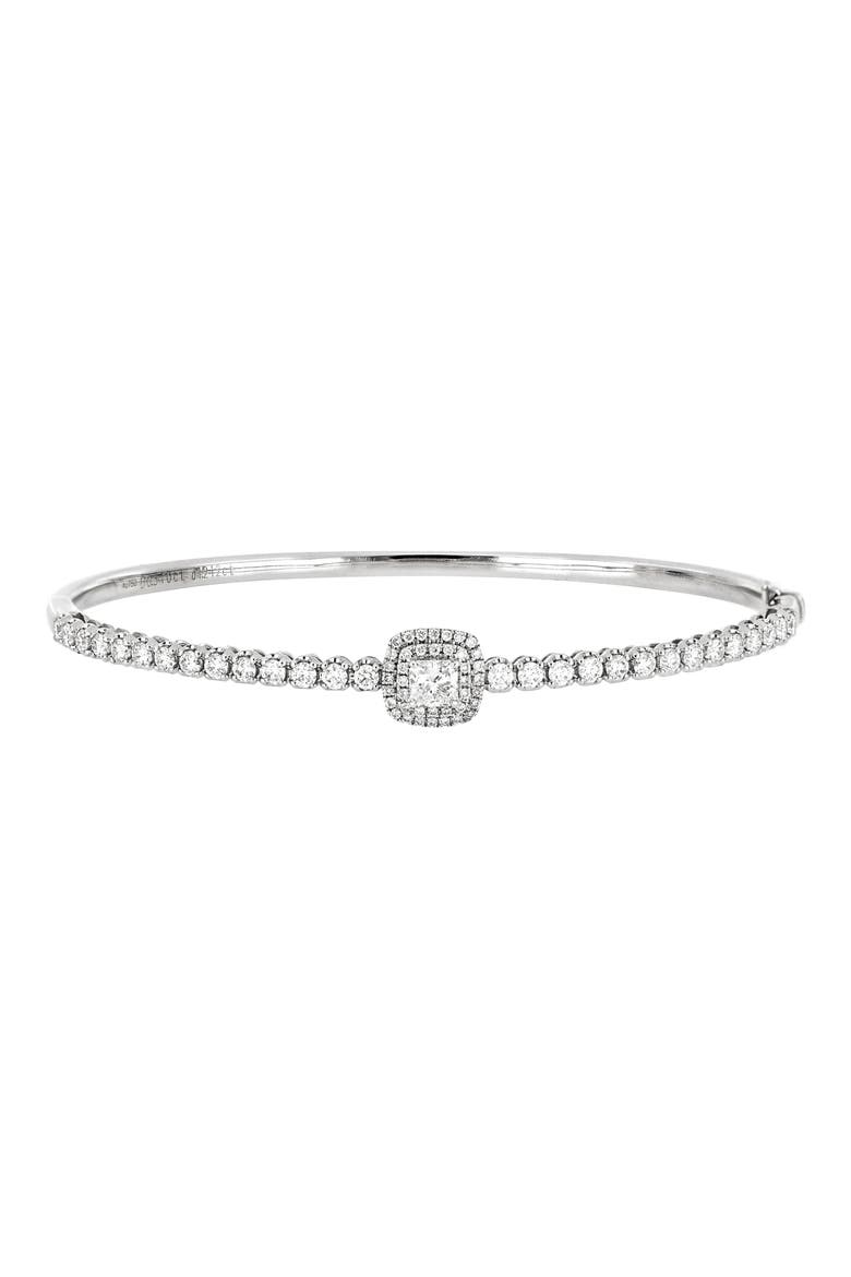Audrey Cushion Cut Diamond Bangle (Nordstrom Exclusive), Main, color, WHITE GOLD