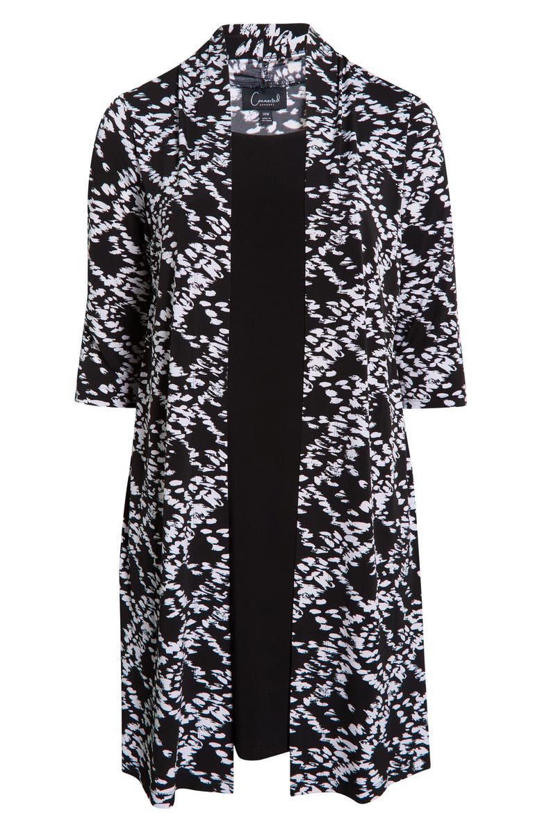 Connected Apparel 2Fer Jacket Dress, Main, color, Black