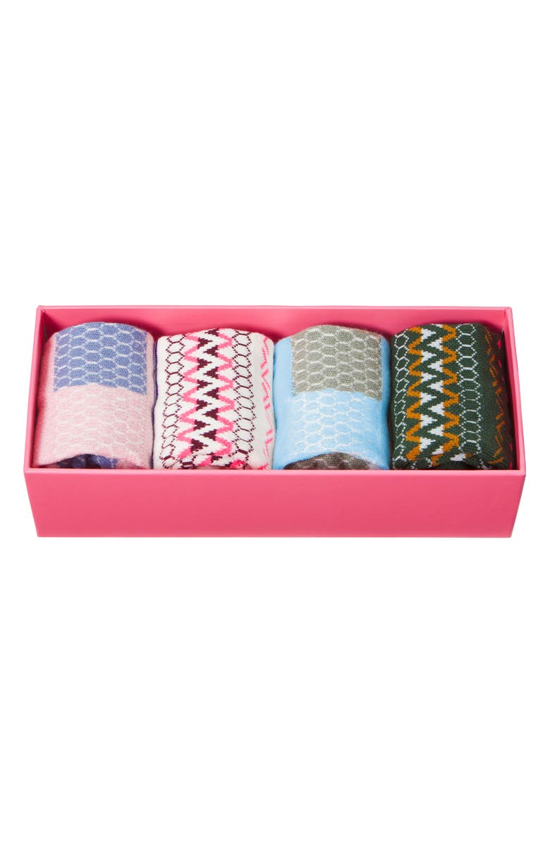 Bombas 4-Pack Assorted Ankle Sock Gift Box, Alternate, color, Spanish Rose Mix