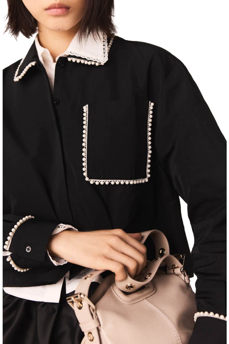 Taffeta shirt, Alternate, color, Black