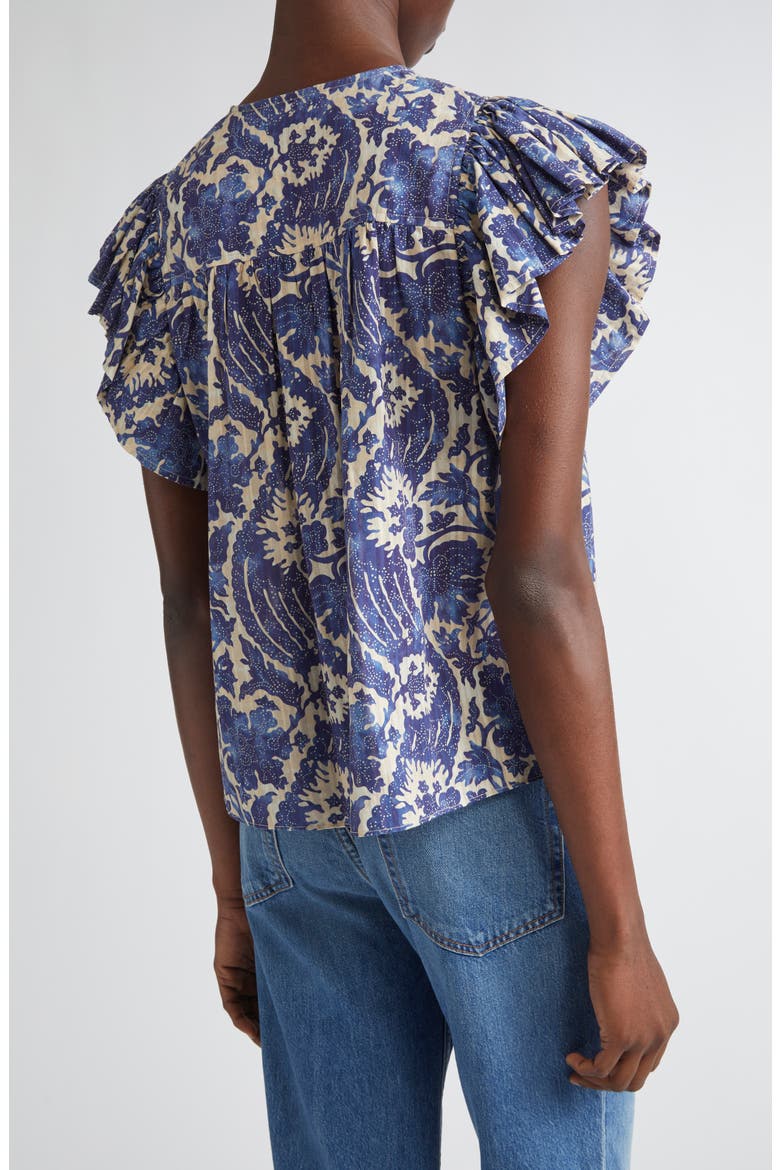 Sienna Flutter Sleeve Top, Alternate, color, OCEAN
