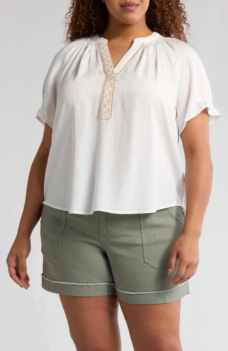 Wit & Wisdom Embroidered Peasant Top, Main, color, 