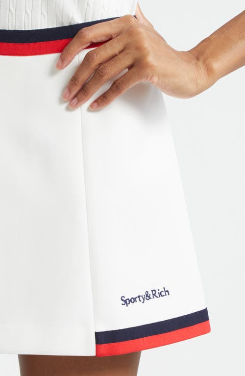 Sporty And Rich Sporty & Rich Serif Logo Mila Pleated Skirt In Multi