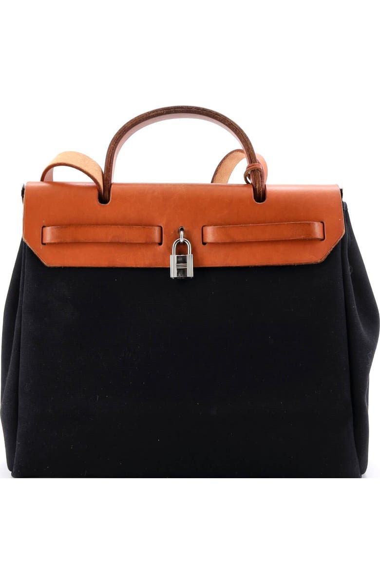 Pre-Owned Hermes Herbag Toile and Leather PM, Alternate, color, Noir