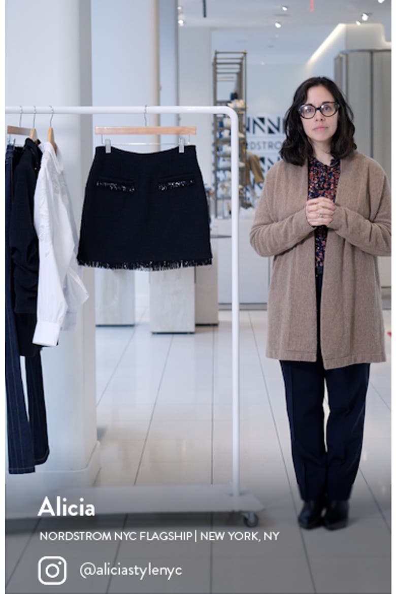 Kimmie Crystal Fringe Cotton Tweed Miniskirt video