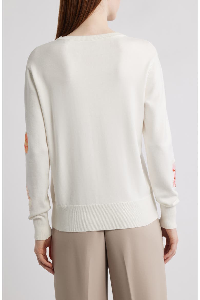 The Jessamy Floral Appliqué Sweater, Alternate, color, SKY WHITE SPRING FLOWER