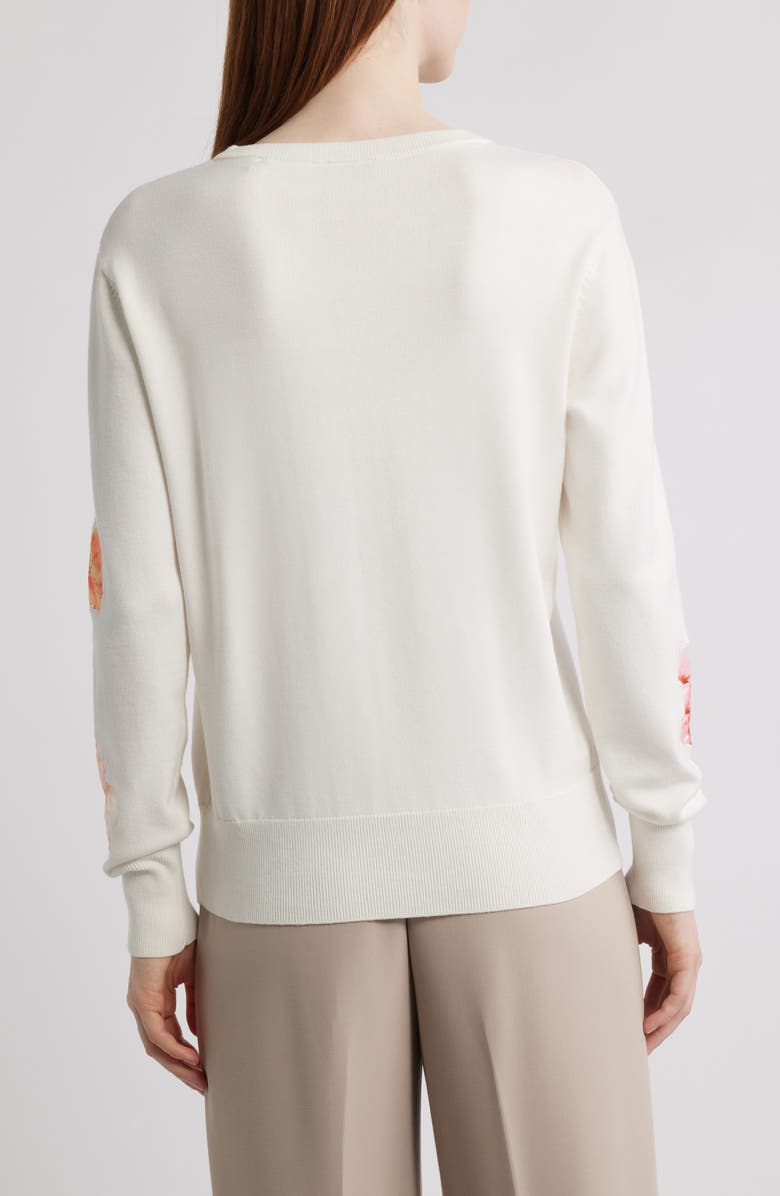 Elie Tahari The Jessamy Floral Appliqué Sweater, Alternate, color, 