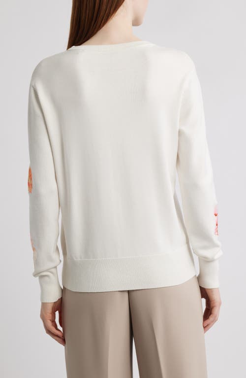 ELIE TAHARI ELIE TAHARI THE JESSAMY FLORAL APPLIQUÉ SWEATER