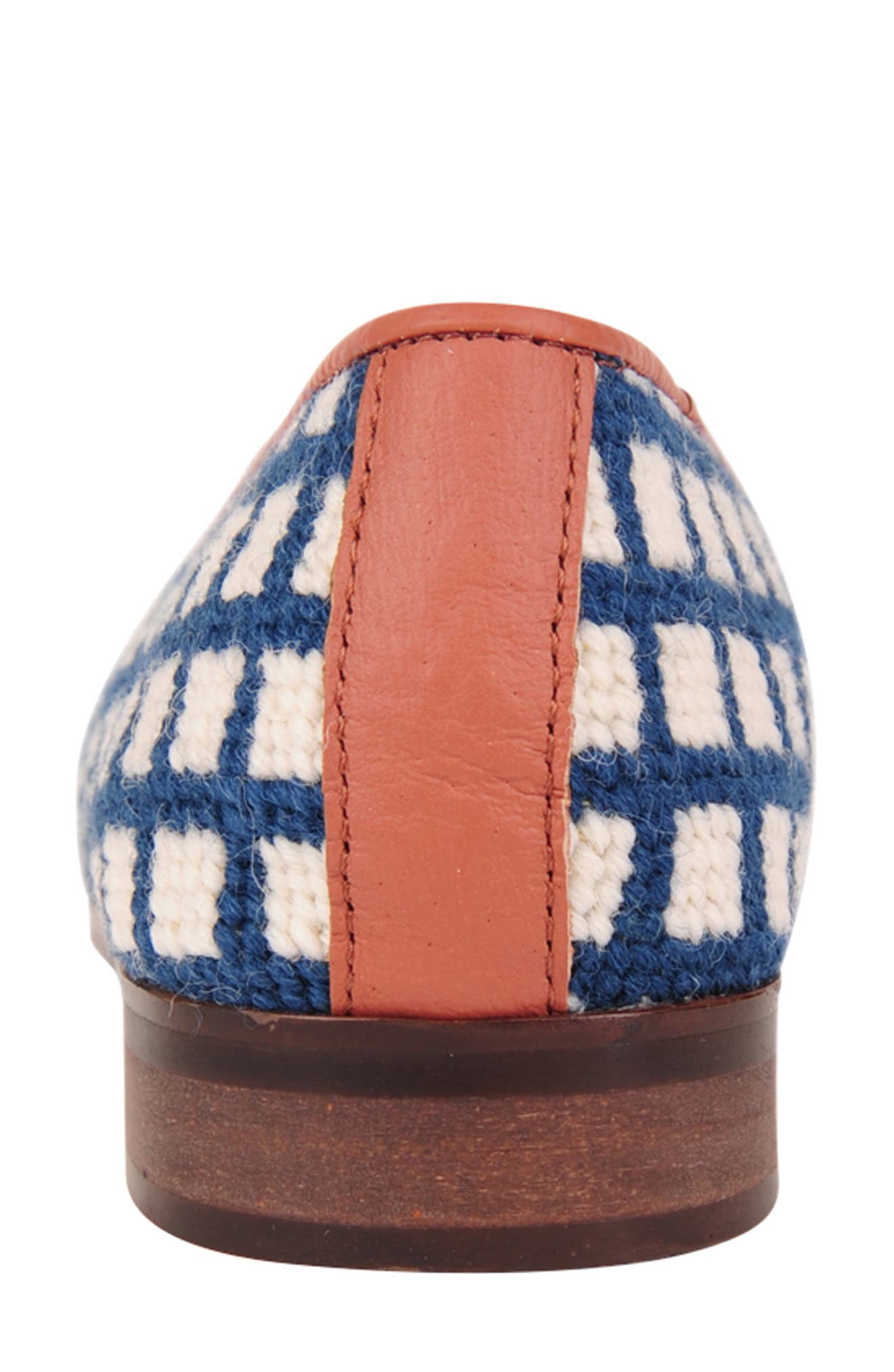 ByPaige Needlepoint Checkered Hydrangea Flat, Alternate, color, Hydrangea Blue