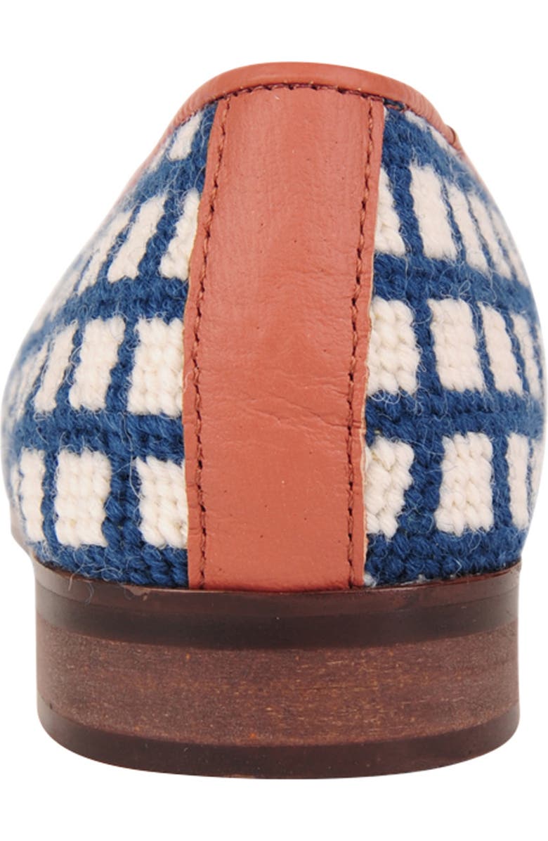 ByPaige Needlepoint Checkered Hydrangea Flat, Alternate, color, Hydrangea Blue