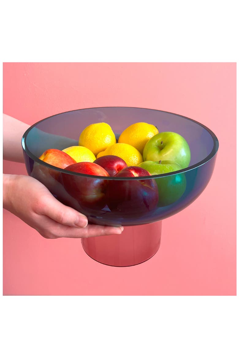 Tip Top Glass Bowl, Alternate, color, PINK/ BLUE