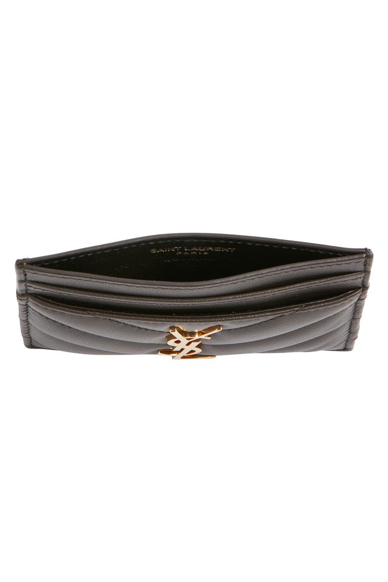 Cassandra Matelassé Leather Card Case, Alternate, color, URBAN GREY