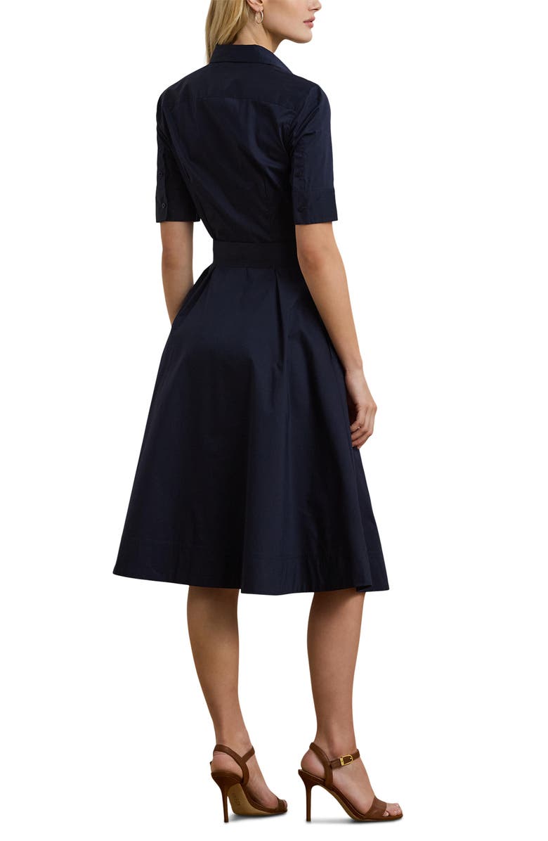 Lauren Ralph Lauren Finnbarr Silky Stretch Cotton Blend Shirtdress, Alternate, color, Lauren Navy