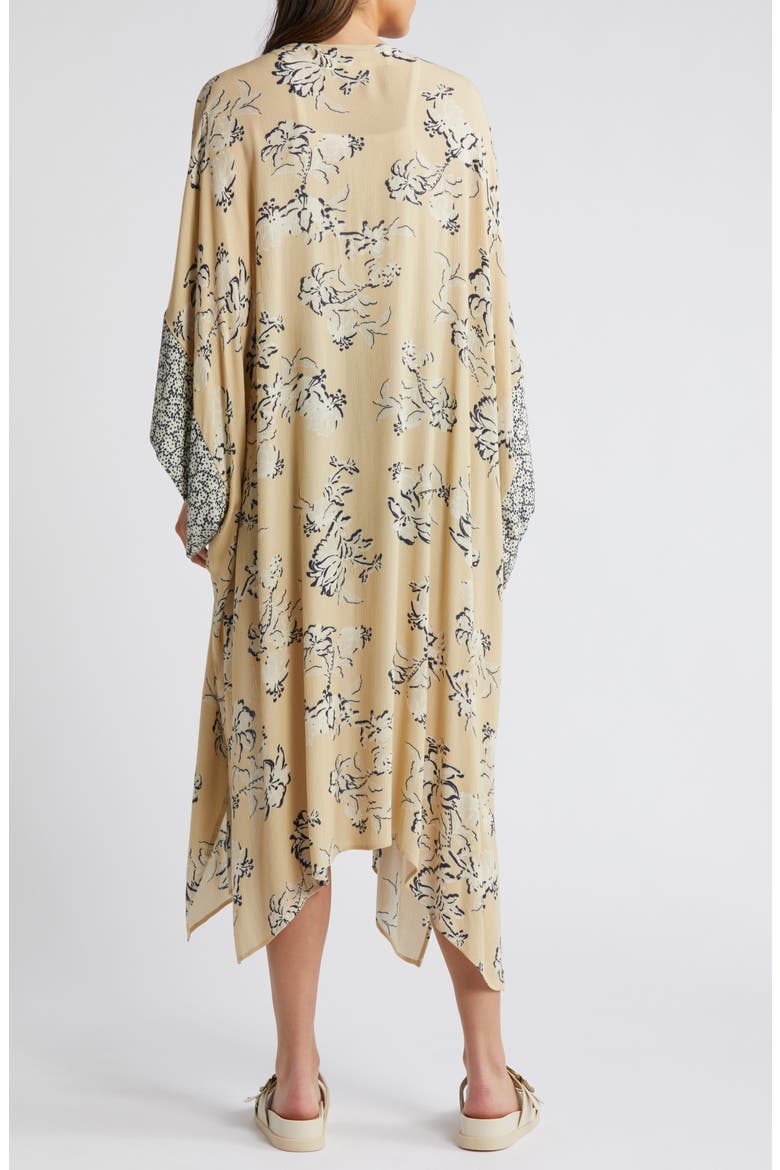 Border Print Duster, Alternate, color, BEIGE CONTOUR FLORAL