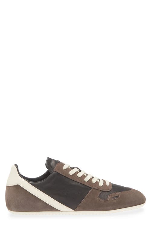 Rick Owens Panelled Suede And Leather Sneakers In Multi