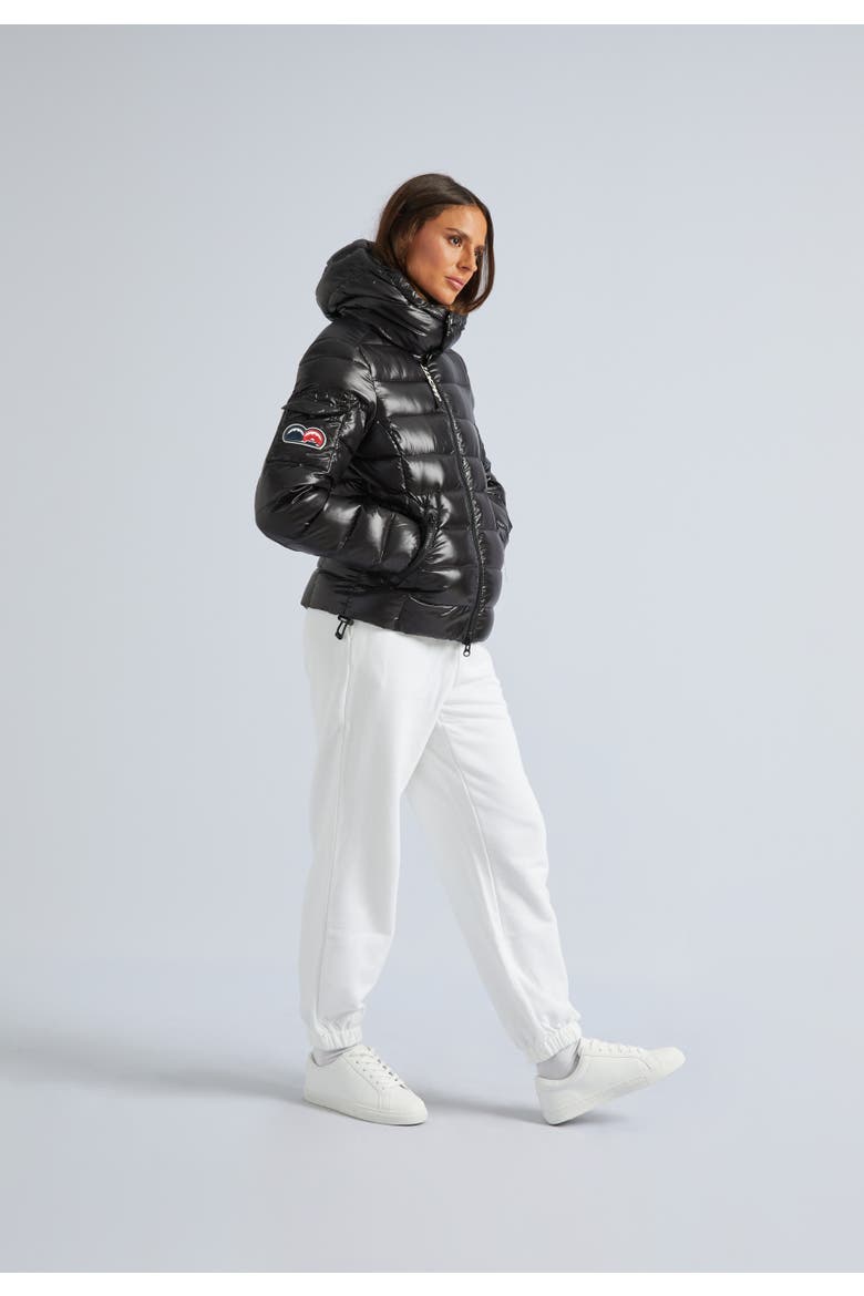 Quilted Hooded Puffer Jacket, Alternate, color, Black