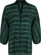 ViX Paula Hermanny Jenna Stripe Puff Sleeve Cotton Cover-Up Tunic