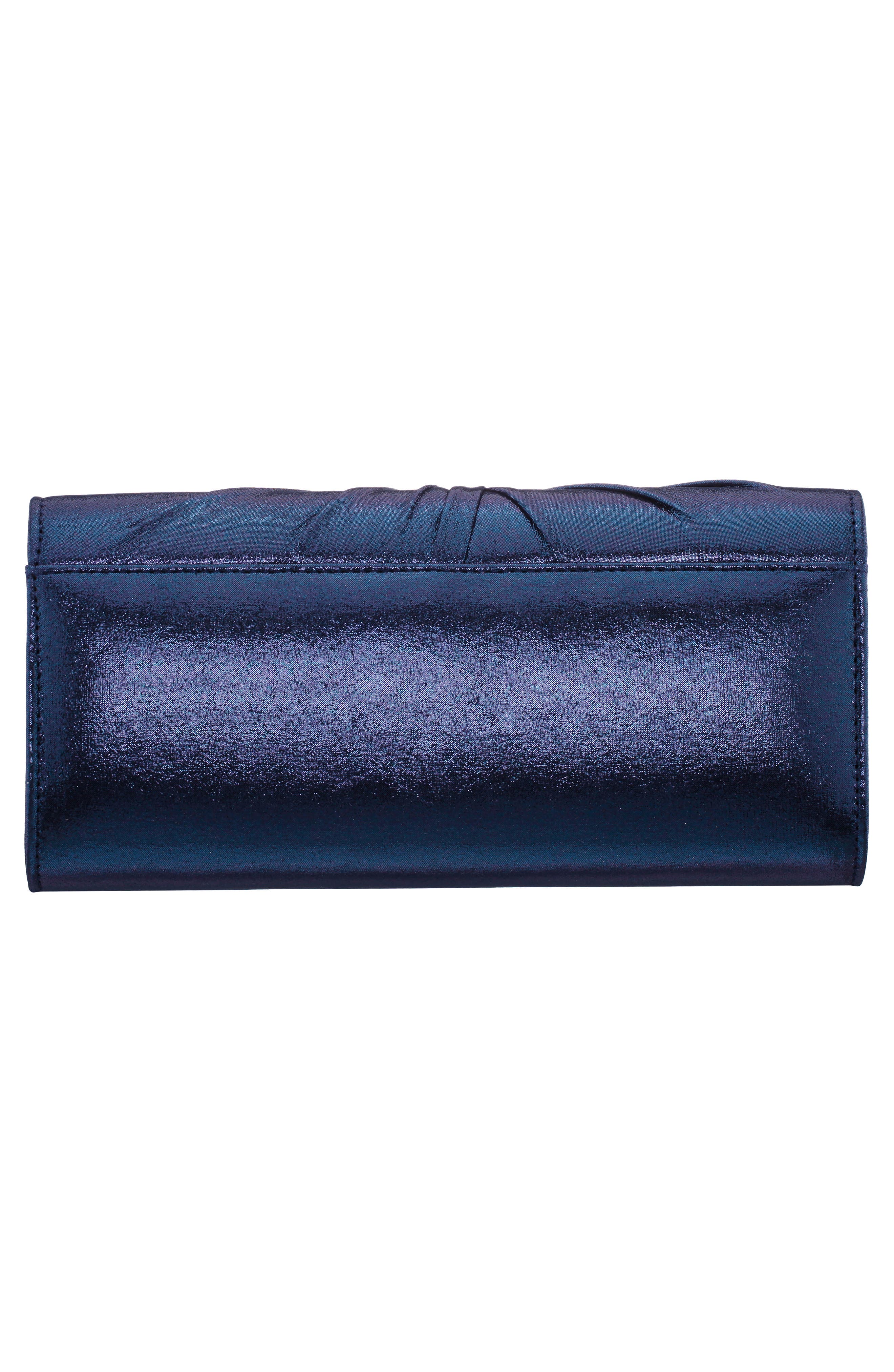 Nina Spirit Metallic Clutch, Alternate, color, Navy