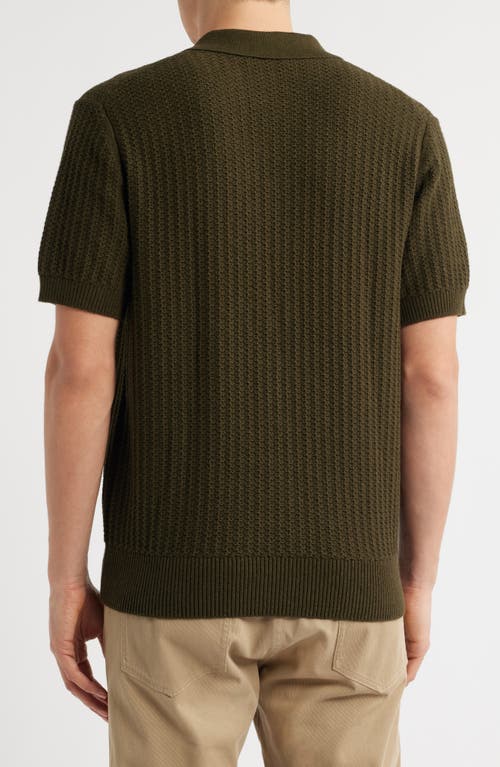 Vince Johnny Collar Sweater In Green
