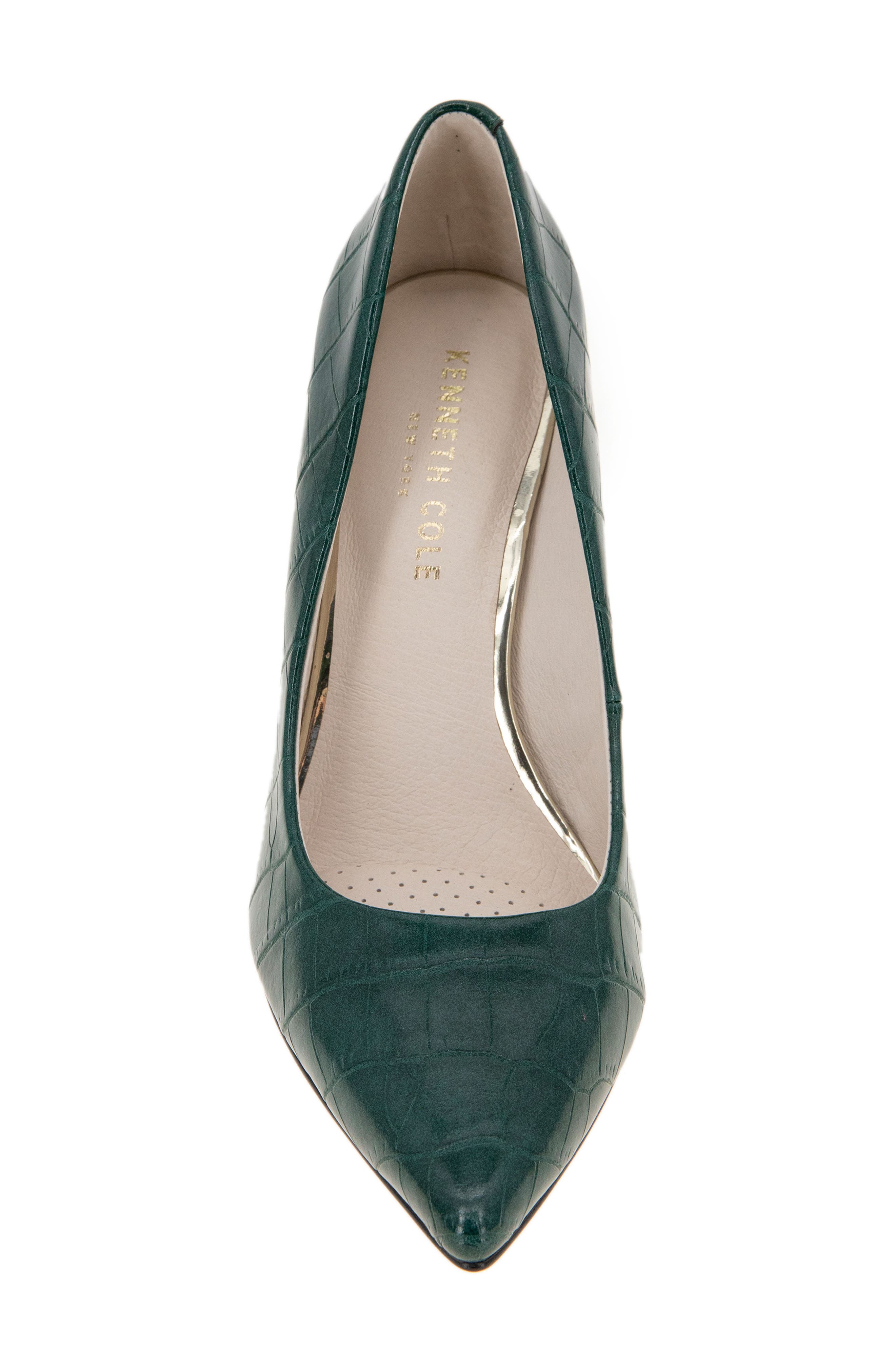 Kenneth Cole Riley Pointed Toe Pump, Alternate, color, Emerald Croc
