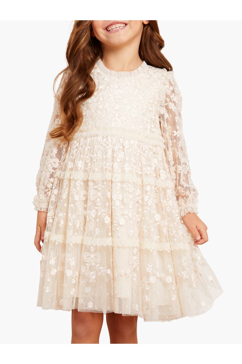 Celestia Ribbon Kids Dress, Main, color, Champagne