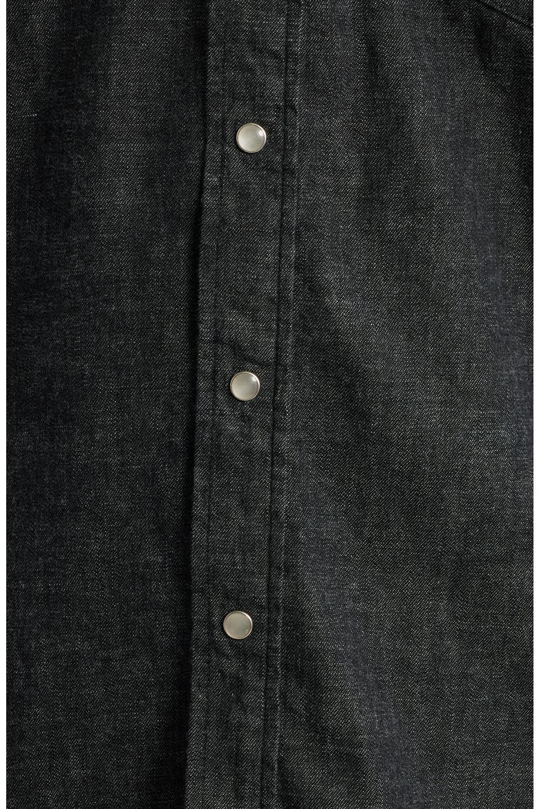 Denim Western Button-Up Shirt, Alternate, color, BLACK DENIM
