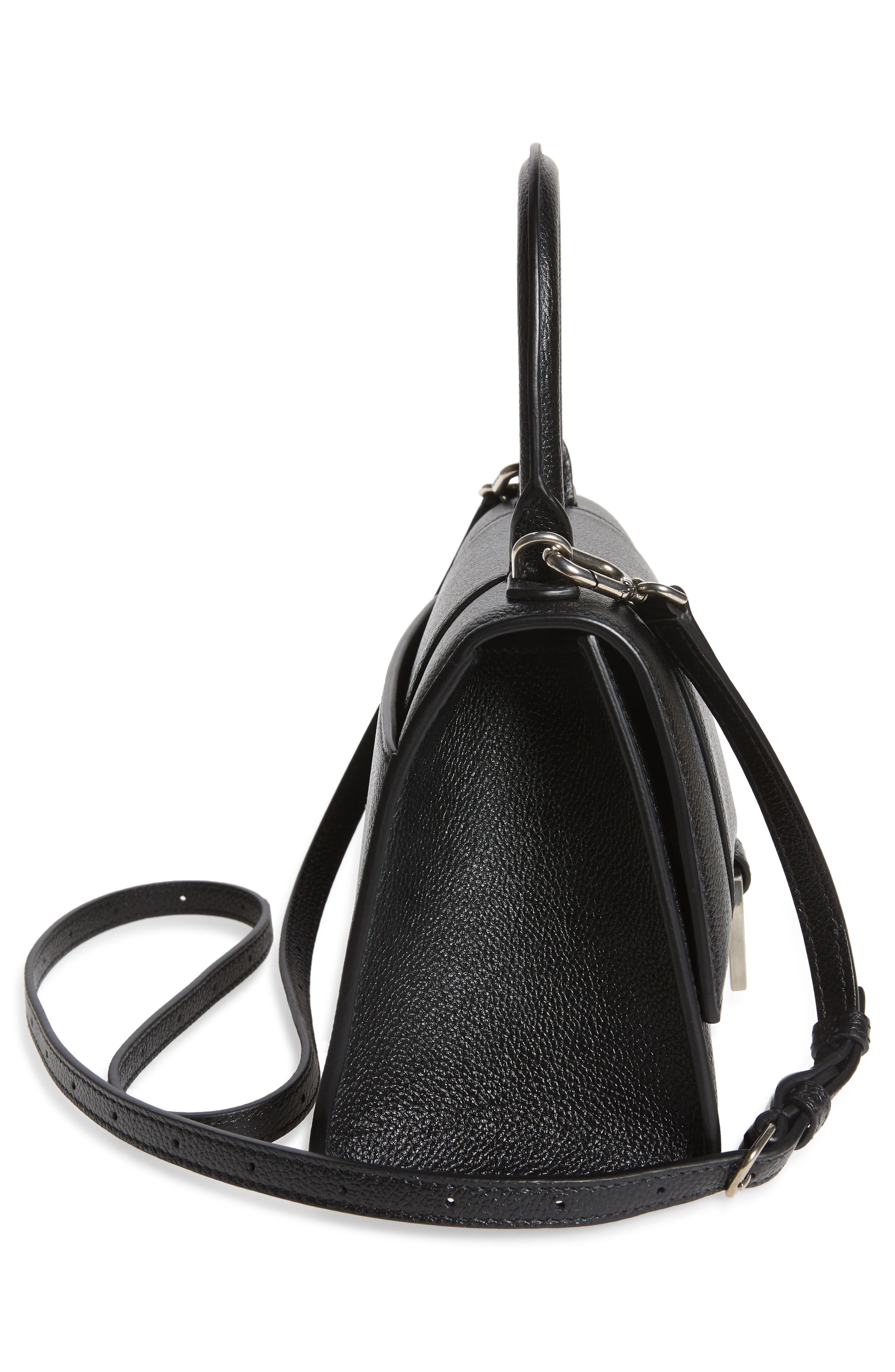 Balenciaga Small Hourglass Leather Top Handle Bag, Alternate, color, 